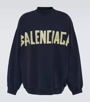 Хлопковая толстовка Balenciaga, синий