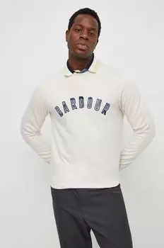 Хлопковая толстовка Barbour, бежевый