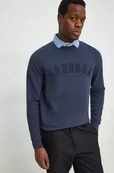 Хлопковая толстовка Barbour, темно-синий