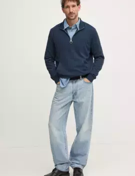 Хлопковая толстовка Barbour, темно-синий