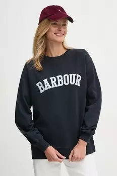 Хлопковая толстовка Barbour, темно-синий