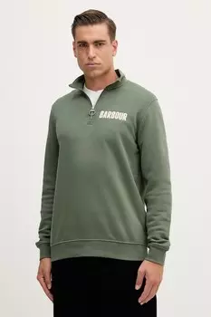 Хлопковая толстовка Barbour, зеленый