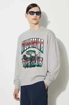 Хлопковая толстовка Big Catch Crewneck Billionaire Boys Club, серый