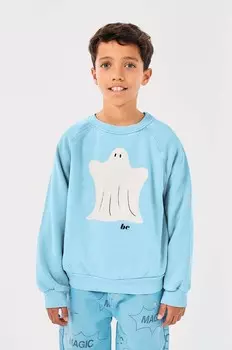 Хлопковая толстовка Bobo Choses для мальчиков и девочек Funny Ghost, синий