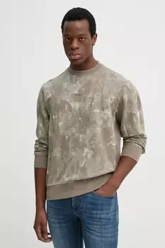 Хлопковая толстовка Boss Orange, бежевый