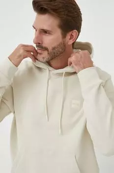 Хлопковая толстовка Boss Orange, бежевый