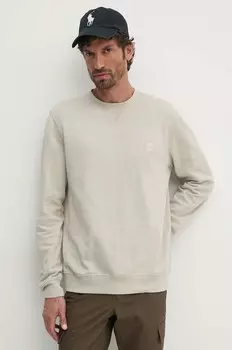 Хлопковая толстовка Boss Orange, бежевый