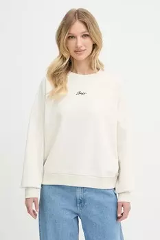 Хлопковая толстовка Boss Orange, бежевый