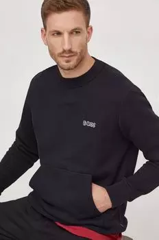 Хлопковая толстовка Boss Orange, черный