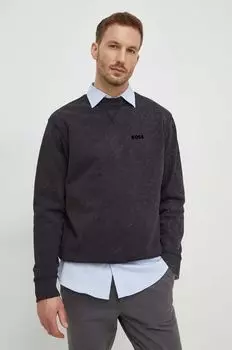 Хлопковая толстовка Boss Orange, черный