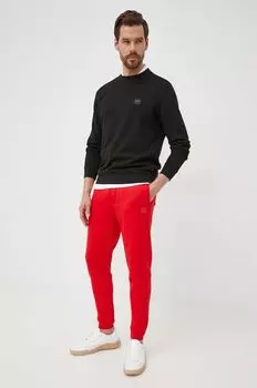 Хлопковая толстовка Boss Orange, черный