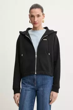 Хлопковая толстовка Boss Orange, черный