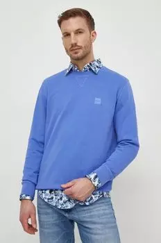 Хлопковая толстовка Boss Orange, фиолетовый