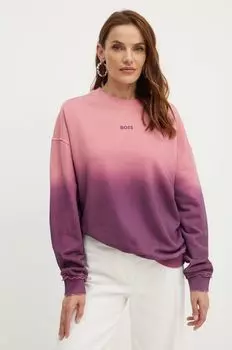 Хлопковая толстовка Boss Orange, розовый