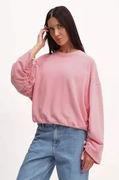 Хлопковая толстовка Boss Orange, розовый