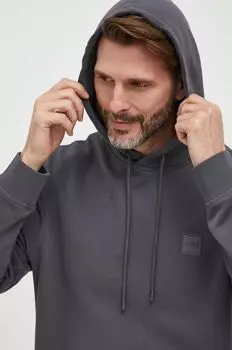 Хлопковая толстовка Boss Orange, серый