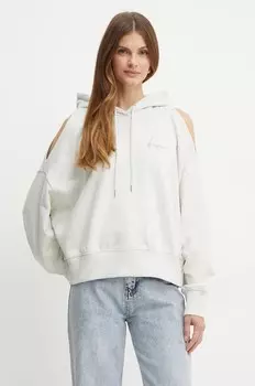 Хлопковая толстовка Boss Orange, серый