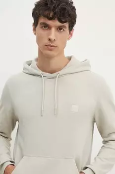 Хлопковая толстовка Boss Orange, зеленый