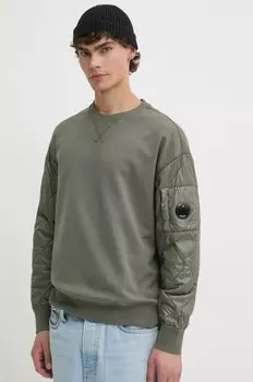 Хлопковая толстовка C.P. Company, зеленый