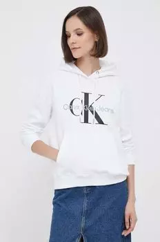 Хлопковая толстовка Calvin Klein Jeans, белый