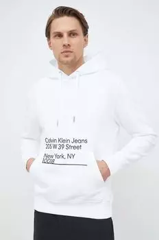 Хлопковая толстовка Calvin Klein Jeans, белый