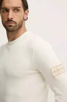 Хлопковая толстовка Calvin Klein Jeans, белый