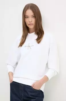Хлопковая толстовка Calvin Klein Jeans, белый