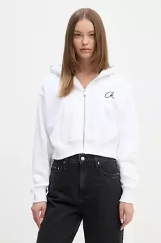 Хлопковая толстовка Calvin Klein Jeans, белый