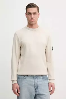 Хлопковая толстовка Calvin Klein Jeans, бежевый