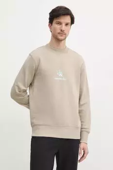 Хлопковая толстовка Calvin Klein Jeans, бежевый