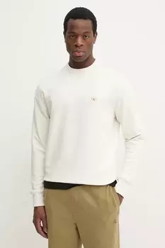 Хлопковая толстовка Calvin Klein Jeans, бежевый