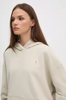 Хлопковая толстовка Calvin Klein Jeans, бежевый