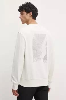 Хлопковая толстовка Calvin Klein Jeans, бежевый