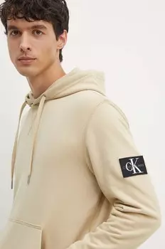 Хлопковая толстовка Calvin Klein Jeans, бежевый