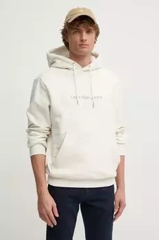 Хлопковая толстовка Calvin Klein Jeans, бежевый