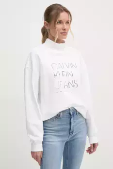 Хлопковая толстовка Calvin Klein Jeans, бежевый
