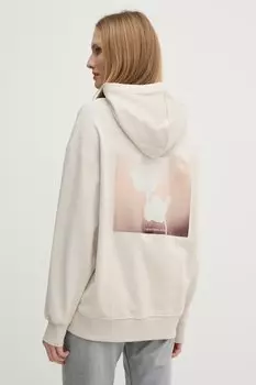 Хлопковая толстовка Calvin Klein Jeans, бежевый