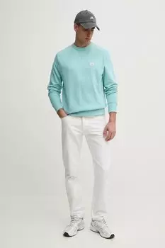 Хлопковая толстовка Calvin Klein Jeans, бирюзовый