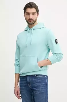 Хлопковая толстовка Calvin Klein Jeans, бирюзовый