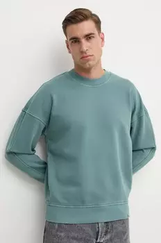 Хлопковая толстовка Calvin Klein Jeans, бирюзовый