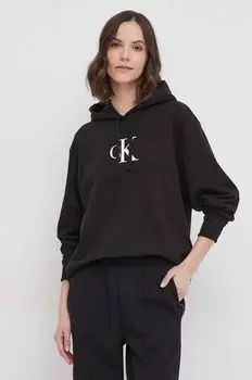 Хлопковая толстовка Calvin Klein Jeans, черный