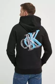 Хлопковая толстовка Calvin Klein Jeans, черный