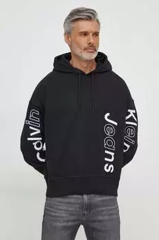 Хлопковая толстовка Calvin Klein Jeans, черный