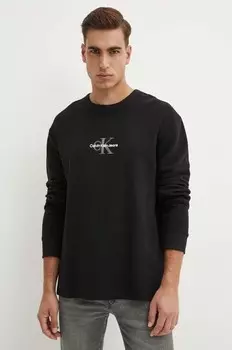 Хлопковая толстовка Calvin Klein Jeans, черный