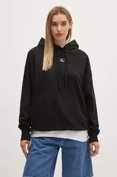 Хлопковая толстовка Calvin Klein Jeans, черный