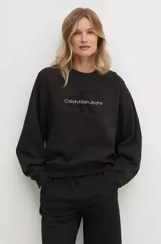 Хлопковая толстовка Calvin Klein Jeans, черный
