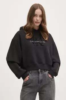 Хлопковая толстовка Calvin Klein Jeans, черный