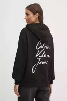 Хлопковая толстовка Calvin Klein Jeans, черный
