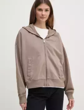 Хлопковая толстовка Calvin Klein Jeans, коричневый