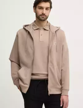 Хлопковая толстовка Calvin Klein Jeans, коричневый